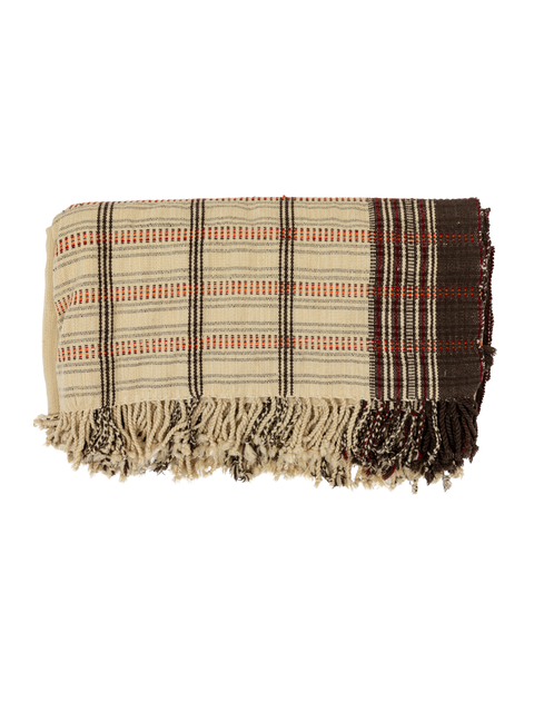 Shell/Espresso Handwoven Bedspread