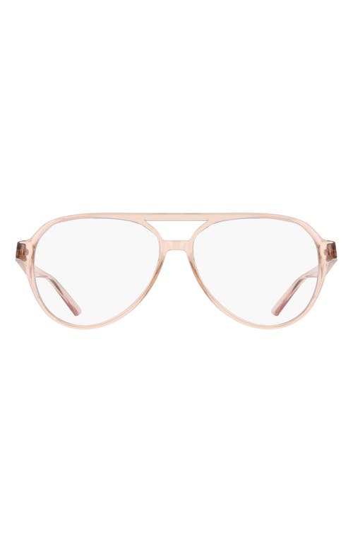 Nike Vital Drift 57mm Aviator Blue Light Blocking Reading Glasses In Pink