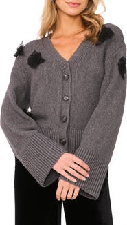 Ted Baker Mesh Floral Appliqué Cardigan