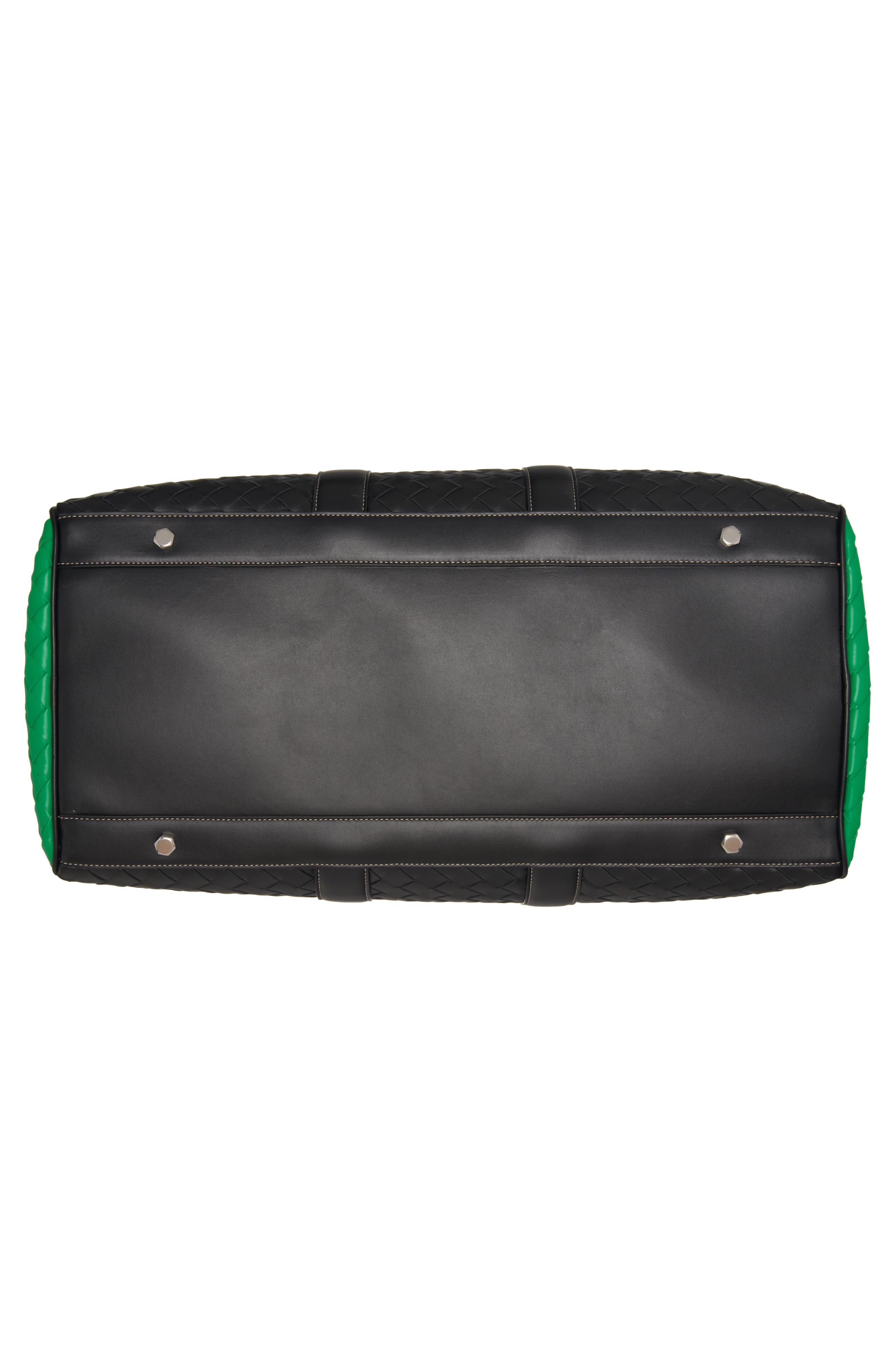 Bottega Veneta Medium Classic Intrecciato Colorblock Duffle Bag, Alternate, color, Black Multi