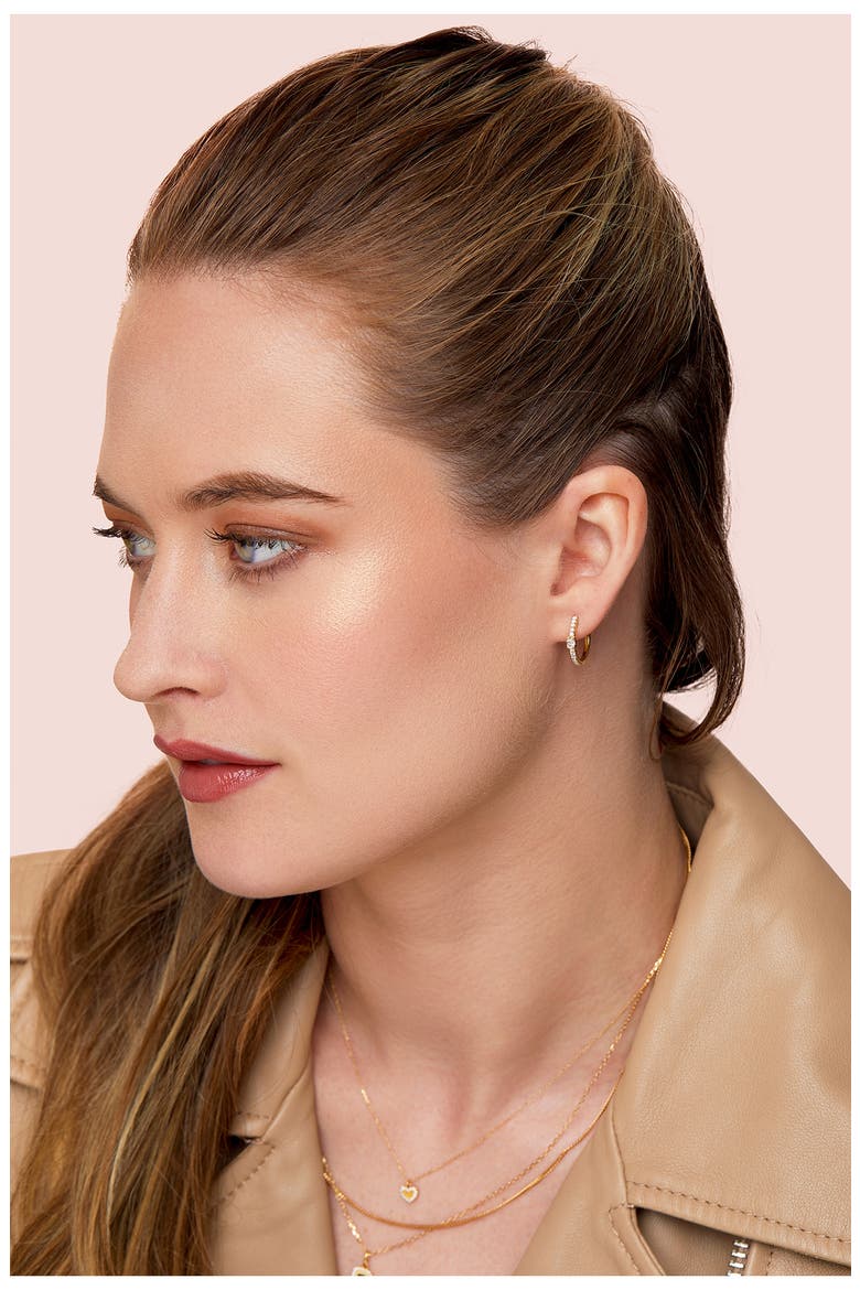Linea Diamond Huggie Hoop Earrings (Nordstrom Exclusive), Alternate, color, 18K YELLOW GOLD