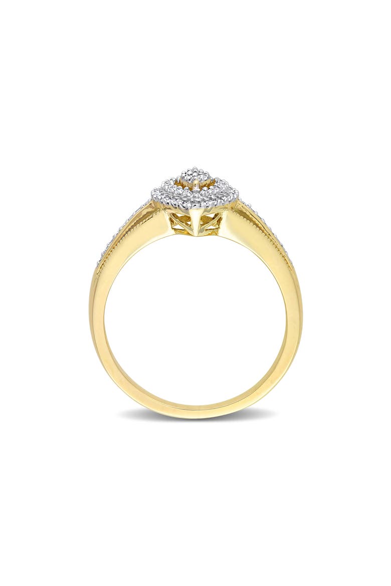 Pavé Diamond Double Halo Marquise Ring - 0.25ct., Alternate, color, WHITE