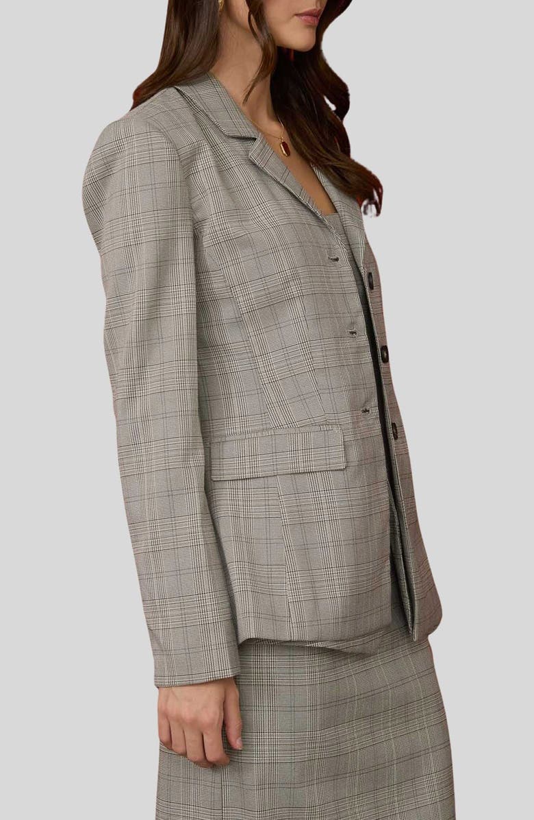 Blu Pepper Plaid Blazer, Alternate, color, Light Taupe Multi
