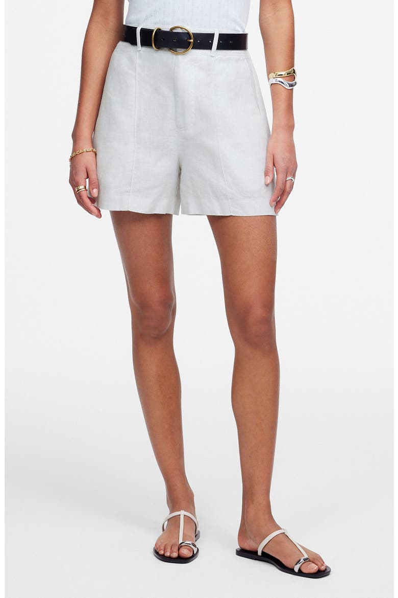 Pintuck Linen Shorts, Main, color, SALT