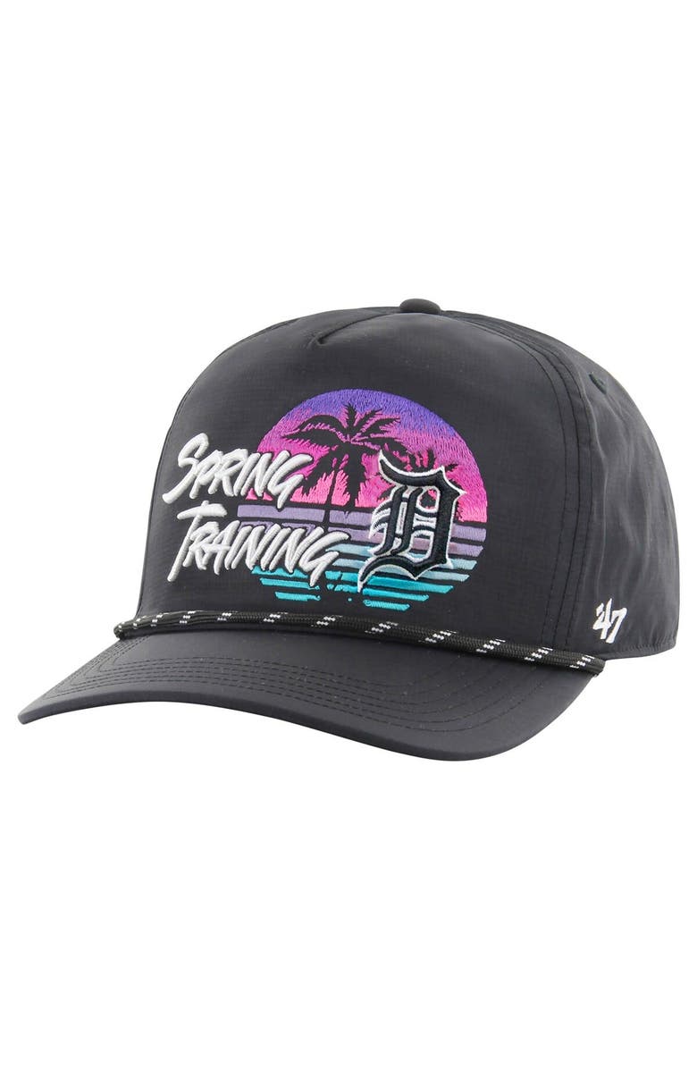 '47 Men's '47 Black Detroit Tigers Spring Training Surfside Adjustable Hat, Main, color,