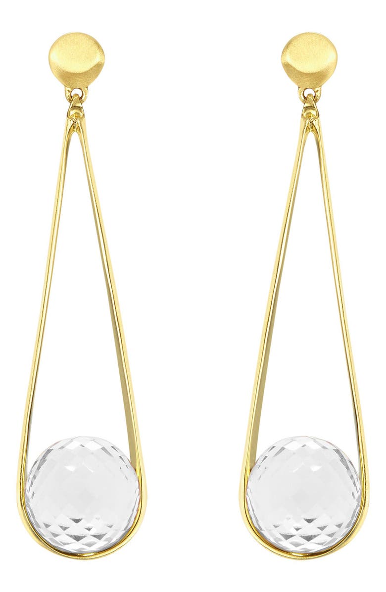 Dean Davidson Ipanema Drop Earrings, Main, color, Crystal Quartz/ Gold
