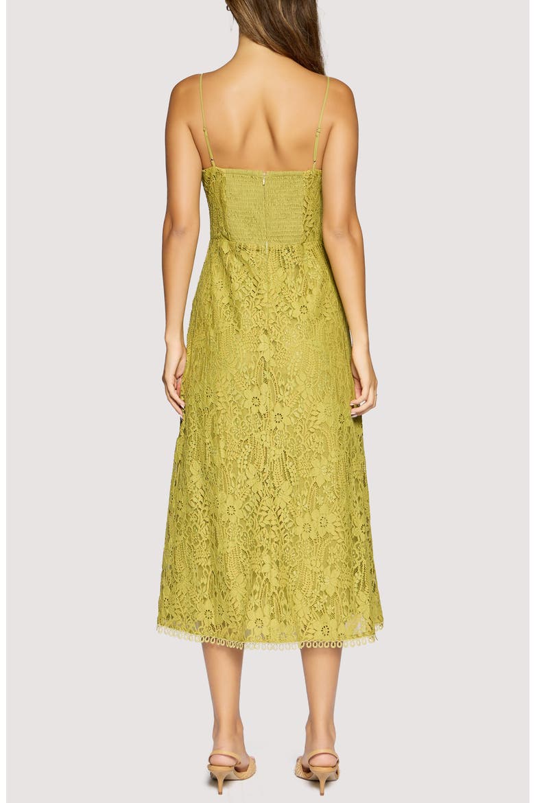 Serafina Floral Lace Cotton Blend Midi Dress, Alternate, color, GREEN