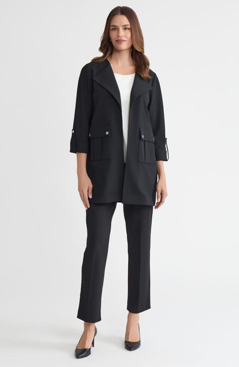 Heritage Lightweight Stretch Deco Crepe Wing Collar Jacket