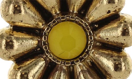 Olivia Welles Leana Flower Stud Earrings In Worn Gold/yellow