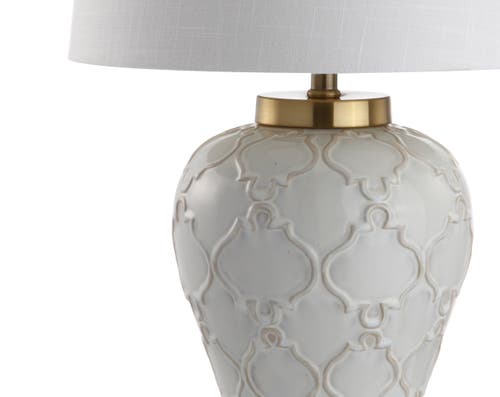Jonathan Y Arthur 29" Ceramic Led Table Lamp, Cream In Cream