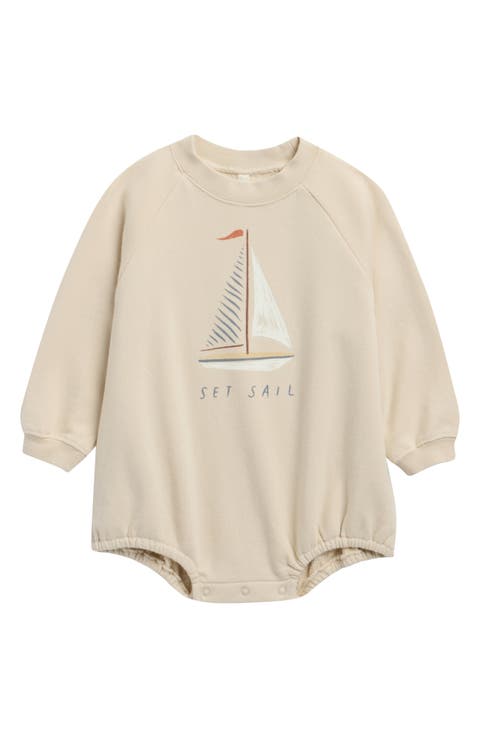 Set Sail Long Sleeve Cotton Fleece Bodysuit (Baby)
