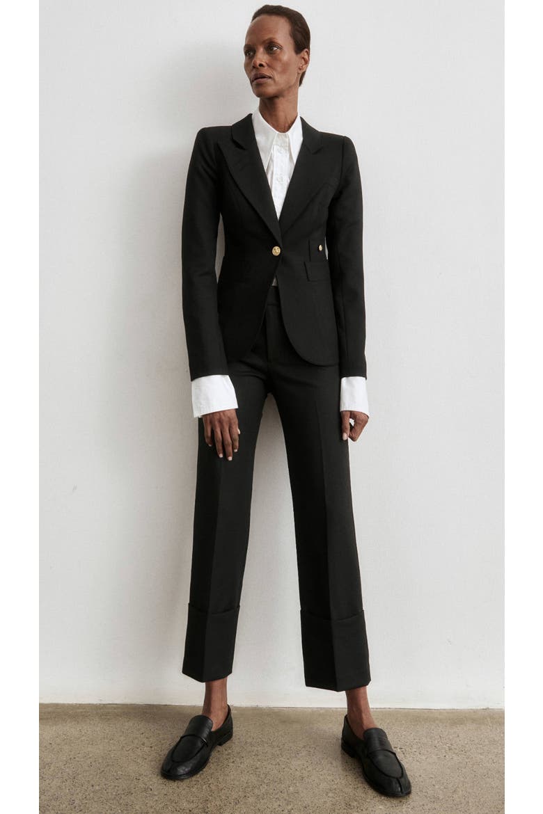 Full Back Duchess Blazer, Alternate, color, Deep Black