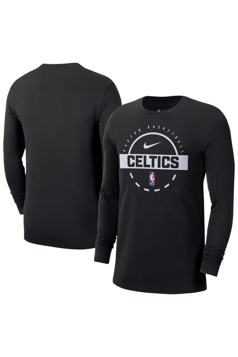 Men's Nike  Black Boston Celtics Authentic Long Sleeve Practice T-Shirt, Main, color, Black