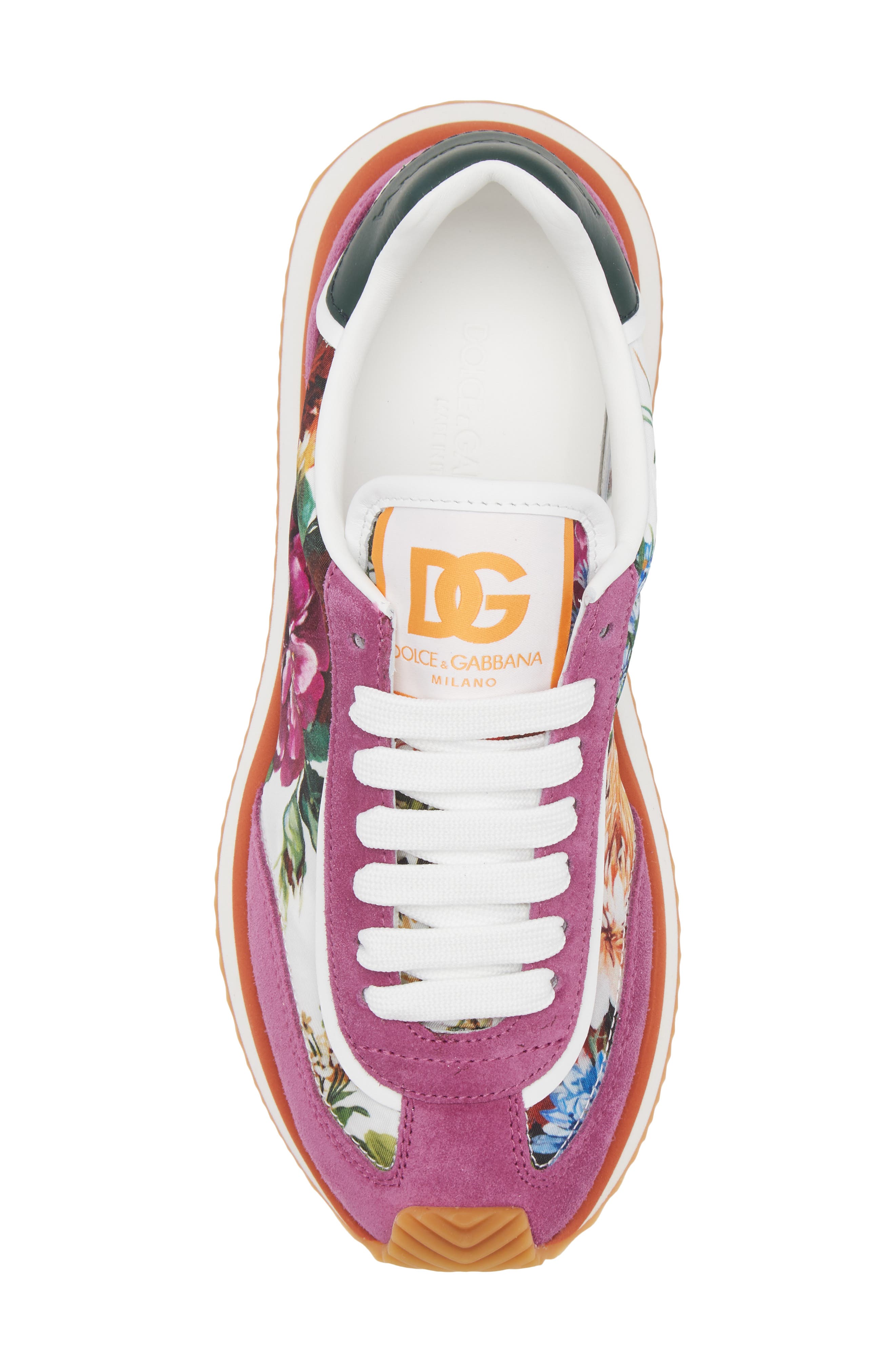 Dolce&Gabbana Aria Floral Sneaker, Alternate, color, 8W909 Bouq.fiori F.b/ Viole
