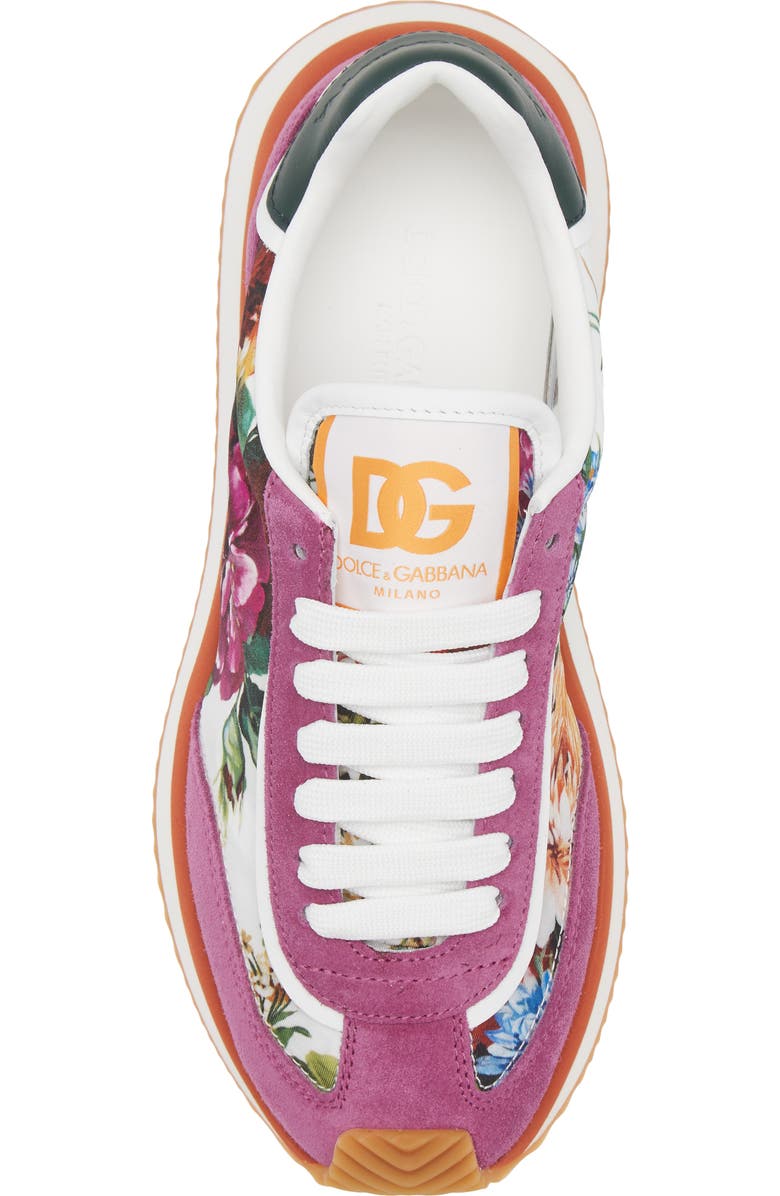 Dolce&Gabbana Aria Floral Sneaker, Alternate, color, 8W909 Bouq.fiori F.b/ Viole