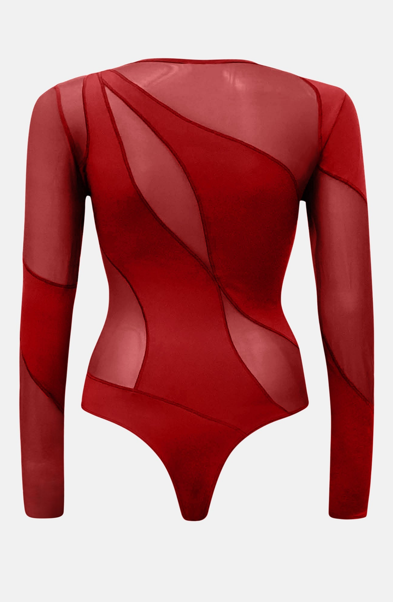 OW Collection SPIRAL Bodysuit, Alternate, color, 