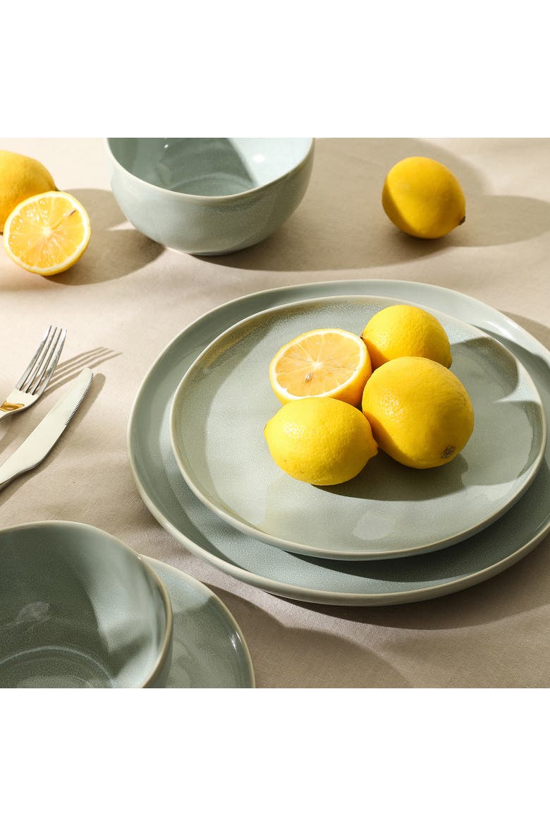 Mirella Stoneware 4-Piece Dinner Plate Set, Alternate, color, Light Green