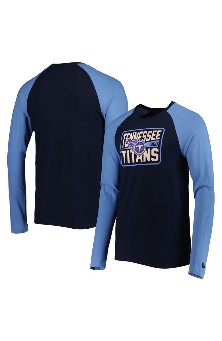 New Era Men's New Era Navy Tennessee Titans Current Raglan Long Sleeve T-Shirt, Main, color, Navy