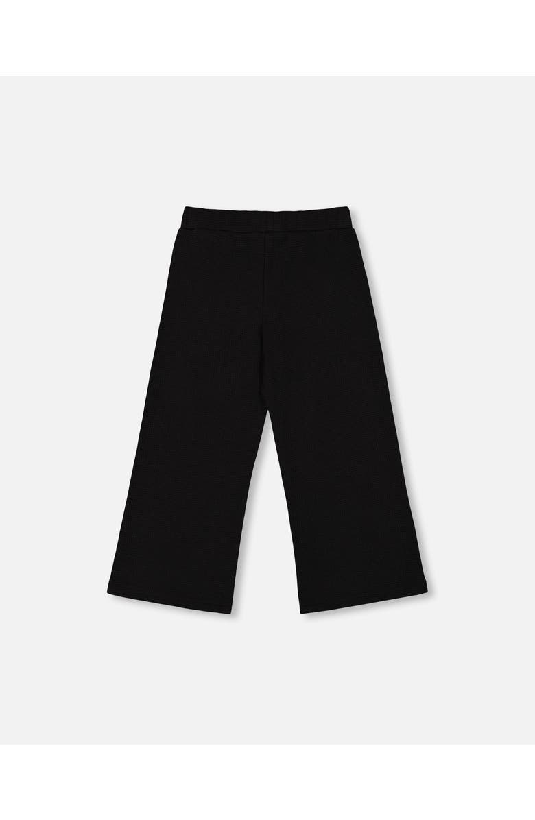 Deux par Deux Waffle Flare Leg Pants, Alternate, color, Black
