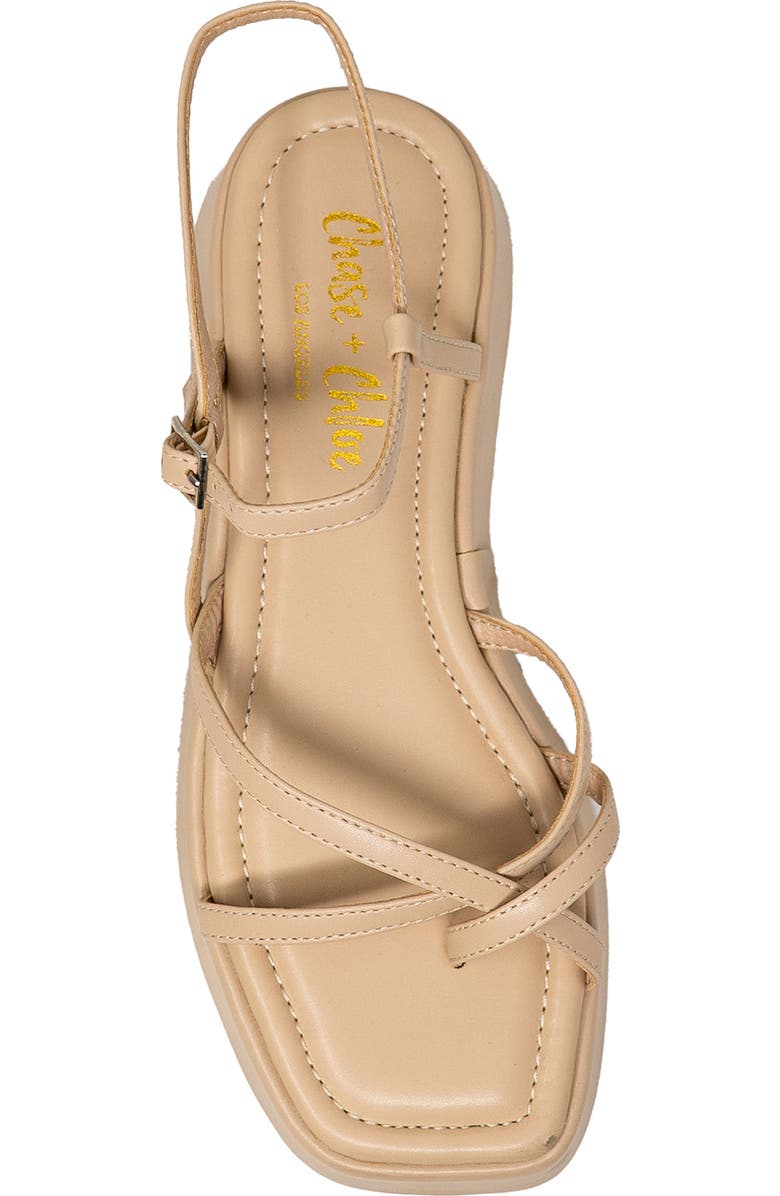 CHASE AND CHLOE Olsen Strappy Flatform Sandal, Alternate, color, Beige
