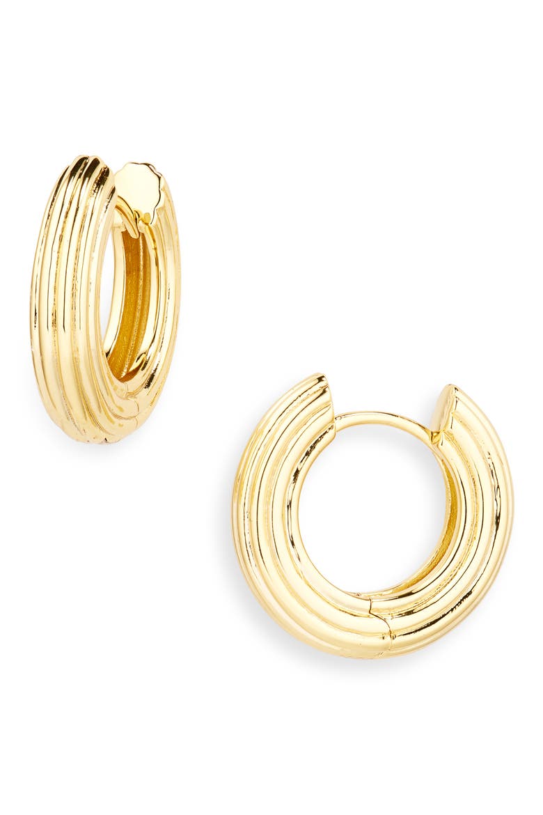 Almalfi Mini Ridge Huggie Hoop Earrings, Main, color, GOLD