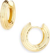 Luv AJ Almalfi Mini Ridge Huggie Hoop Earrings