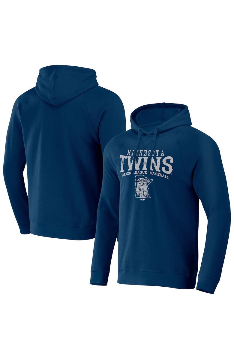 Darius Rucker Collection by Fanatics Men's Darius Rucker Collection by Fanatics  Navy Minnesota Twins Waffle-Knit Raglan Pullover Hoodie, Main, color, Navy