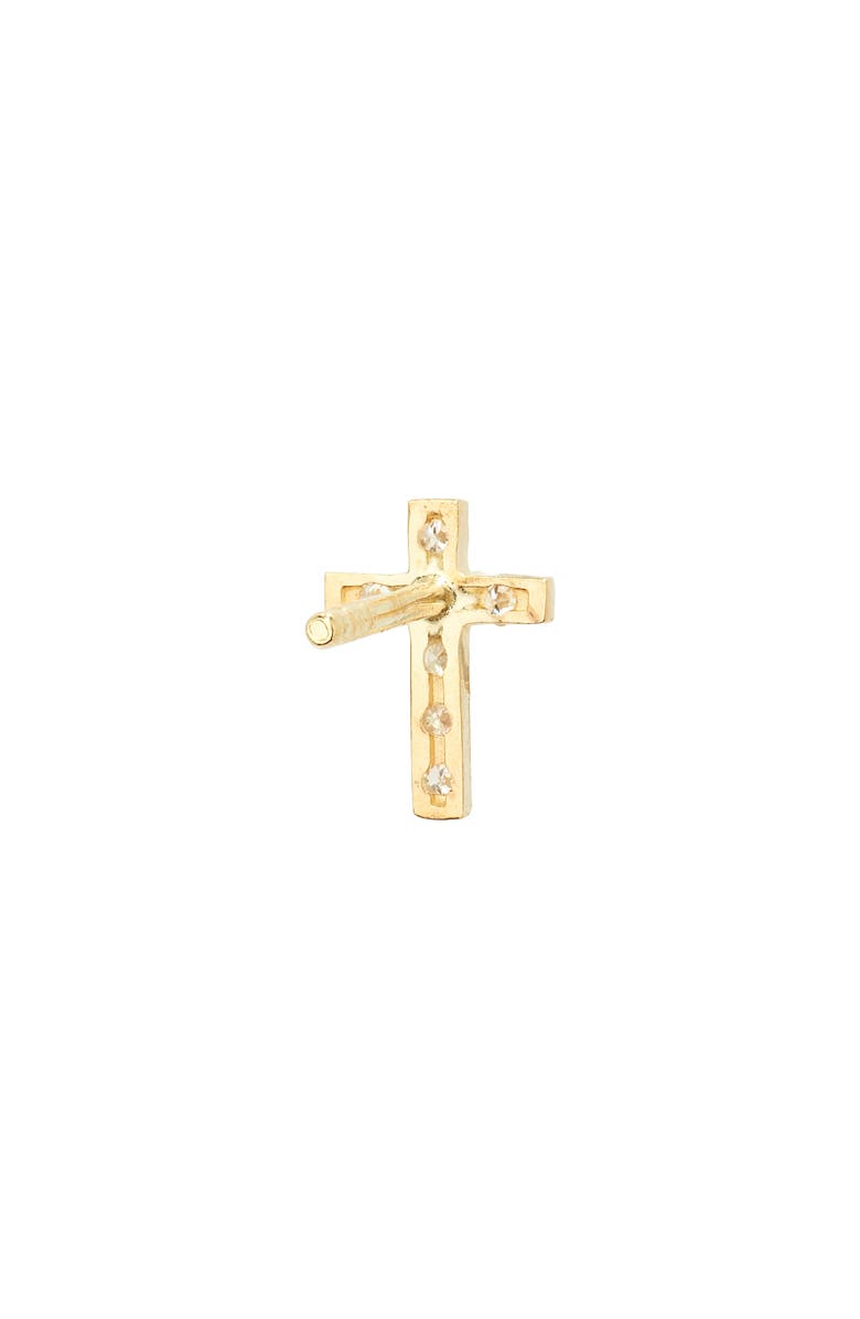 Bony Levy 18K Yellow Gold Petite Diamond Cross Stud Earrings - 0.05 ctw, Alternate, color, Rd0.05 18Kyg