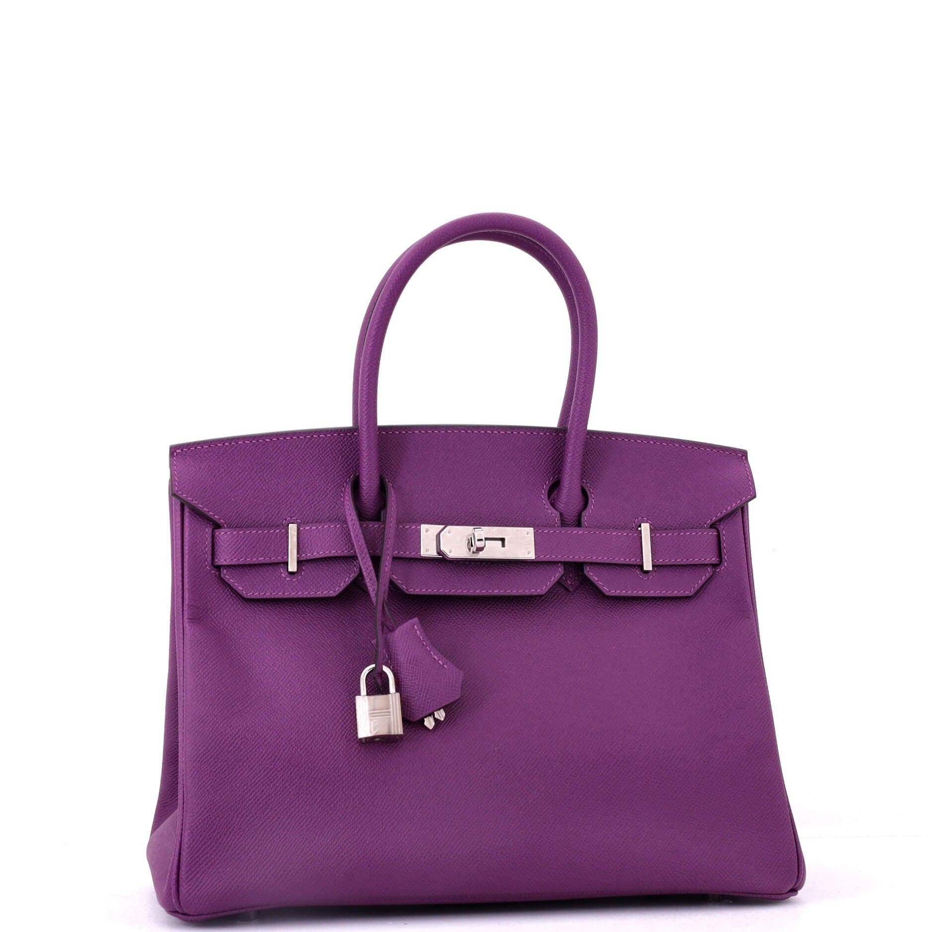 Pre-Owned Hermes Birkin Handbag Purple Epsom with Palladium Hardware 30, Alternate, color, Anemone