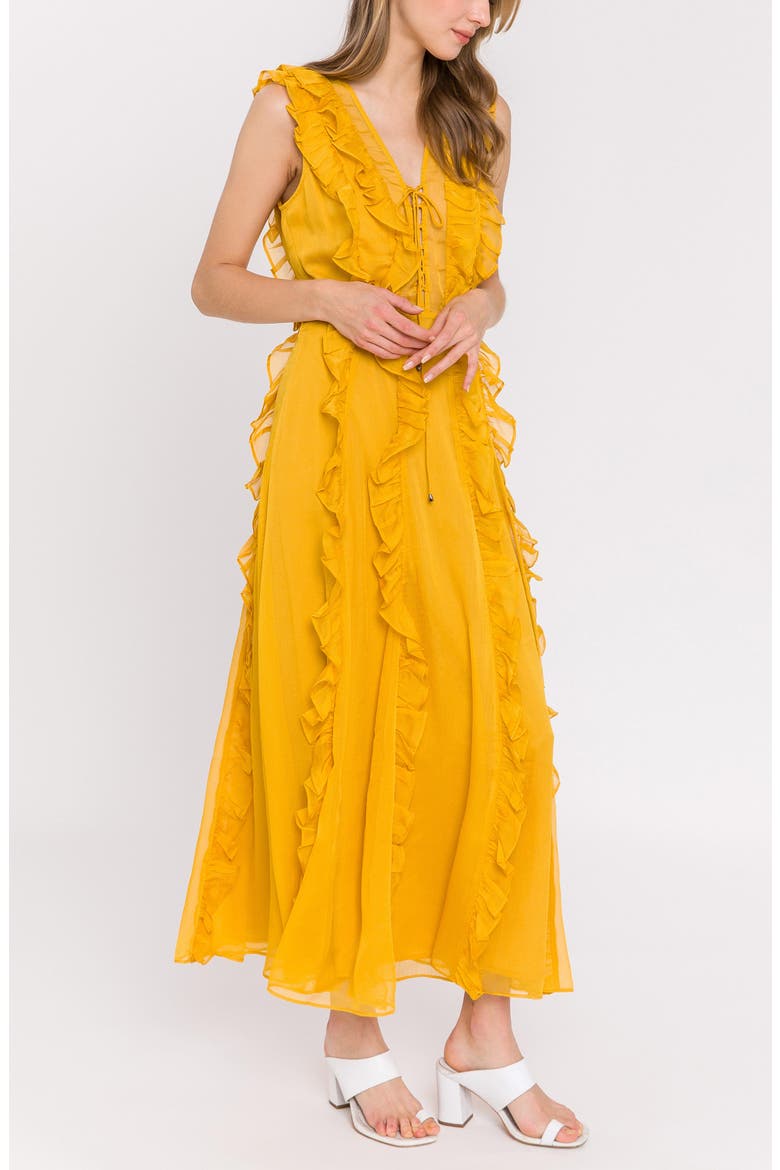 Ruffle Maxi Dress, Alternate, color, YELLOW