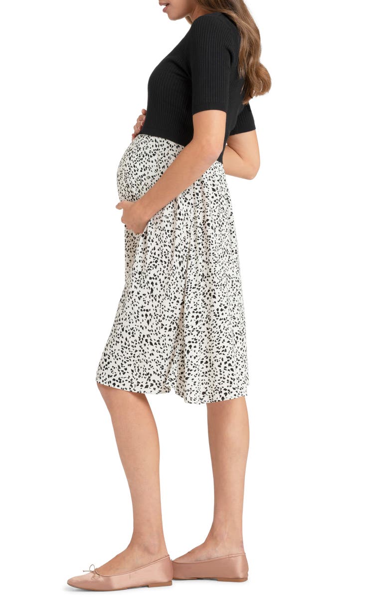 Seraphine Mixed Media Maternity/Nursing Dress, Alternate, color, 