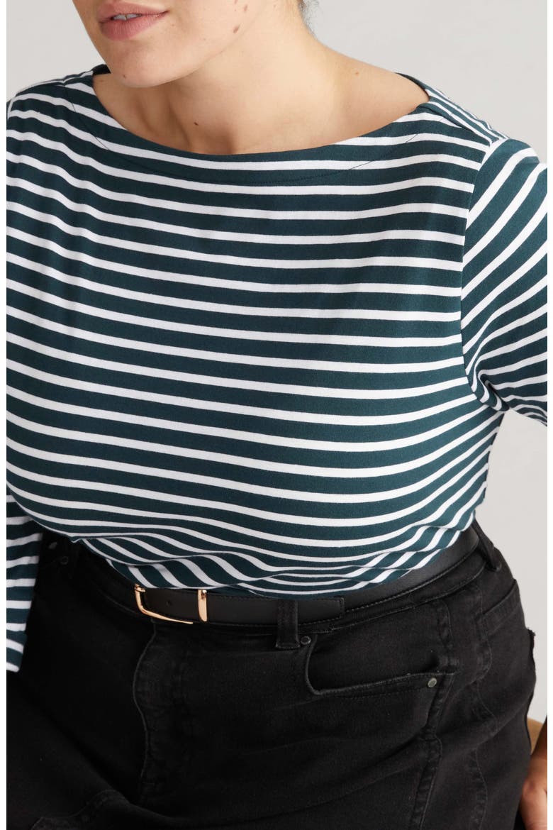 Belle Breton Stripe Top, Alternate, color, DEEP SEA/ WHITE STRIPE