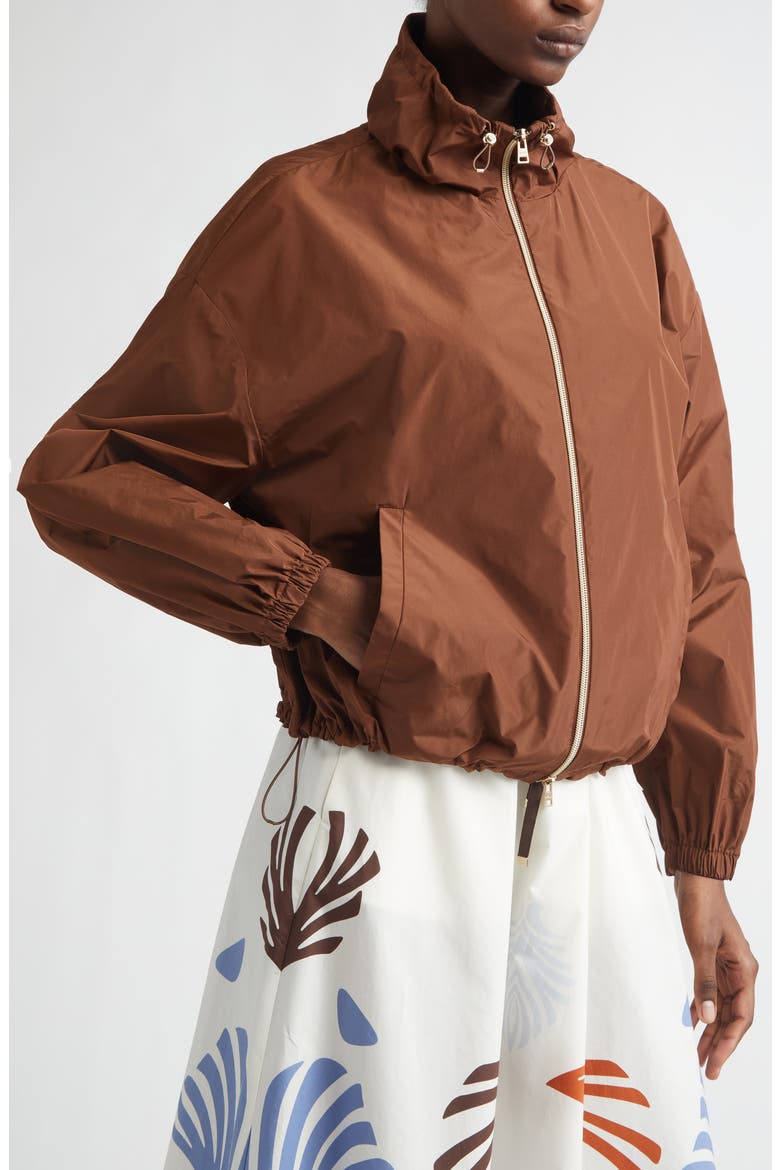 Short Techno Taffeta Jacket, Alternate, color, 2240 TOBACCO