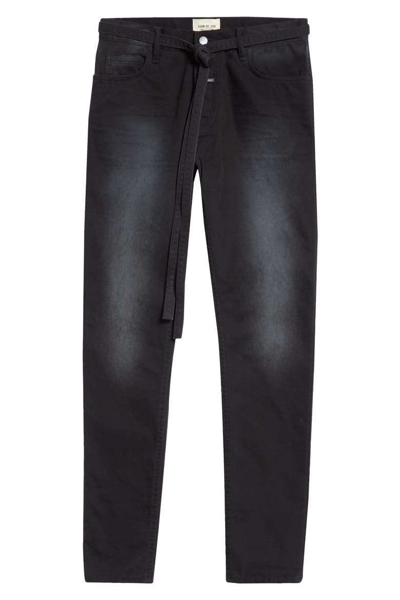 Slim Canvas Pants, Alternate, color, BLACK