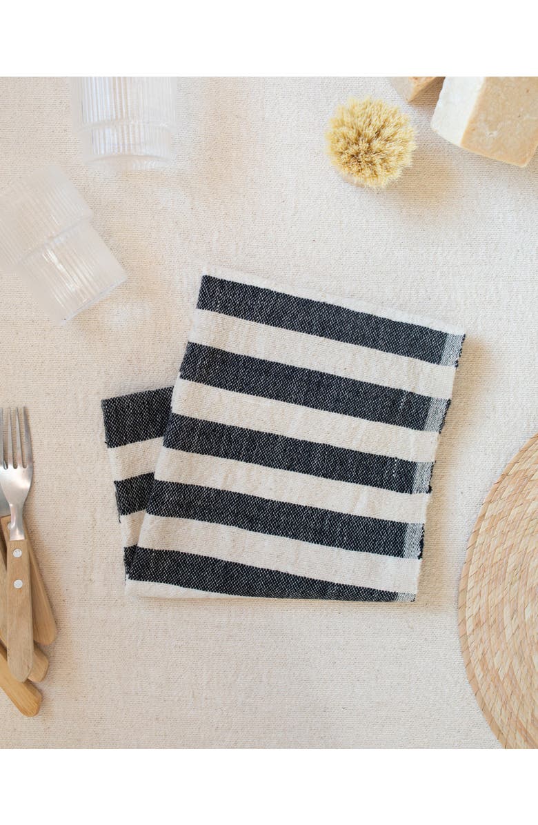 KD Weave Stripe Hand Towel, Alternate, color, Black