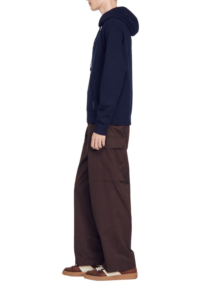 Knit hoodie, Alternate, color, Navy blue