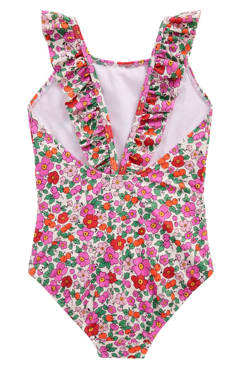 Mini Boden Kids' Hallie Frill Strap One-Piece Swimsuit, Alternate, color, 