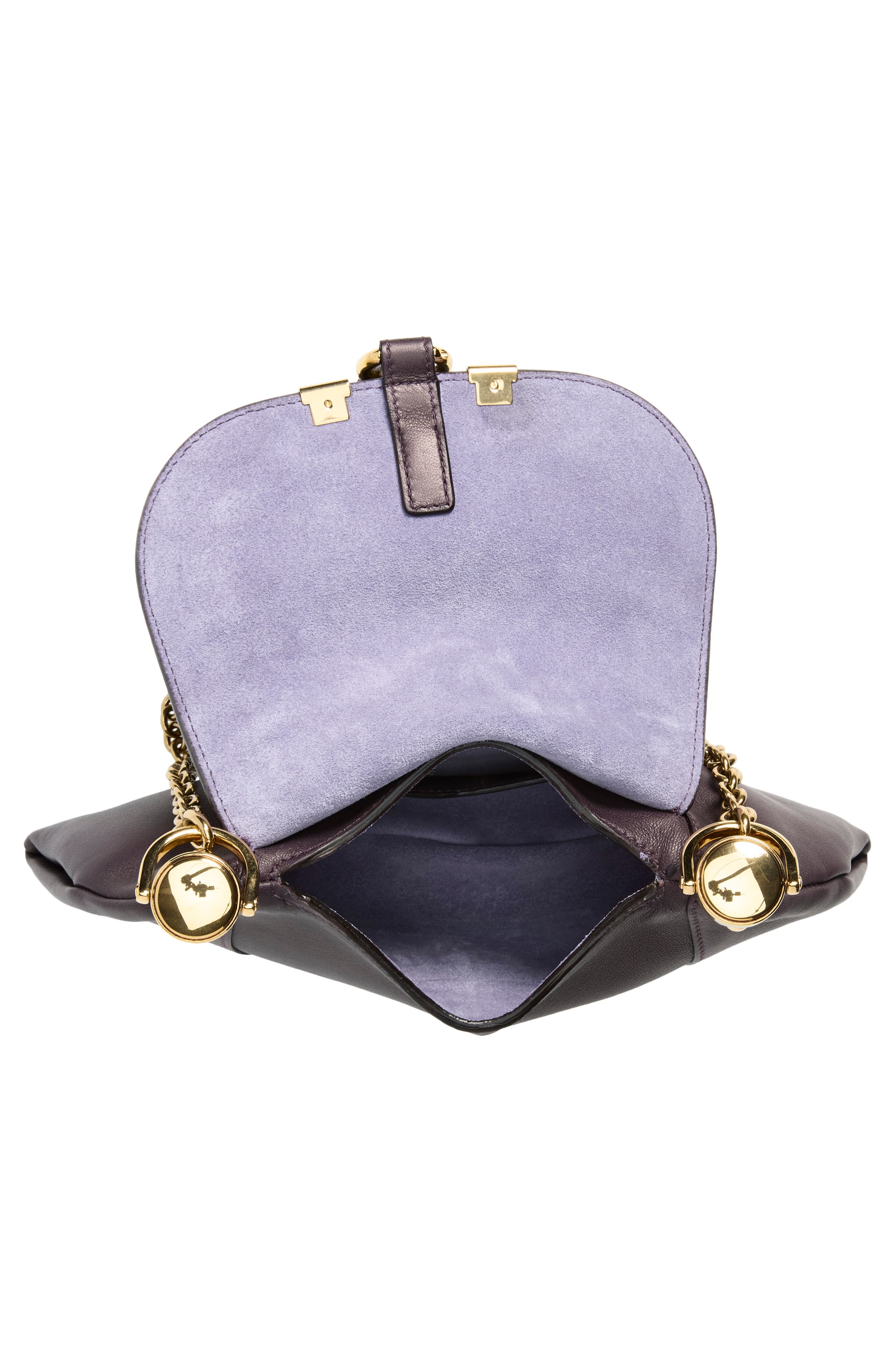 Marcie Foulard Leather Chain Crossbody Bag, Alternate, color, KOHL VIOLINE
