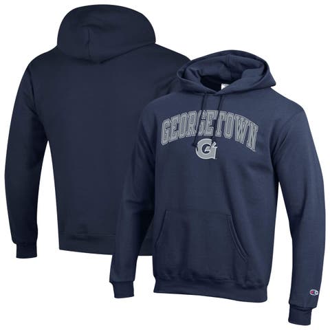 Men's Champion  Navy Georgetown Hoyas Arched Logo Fleece Pullover Hoodie