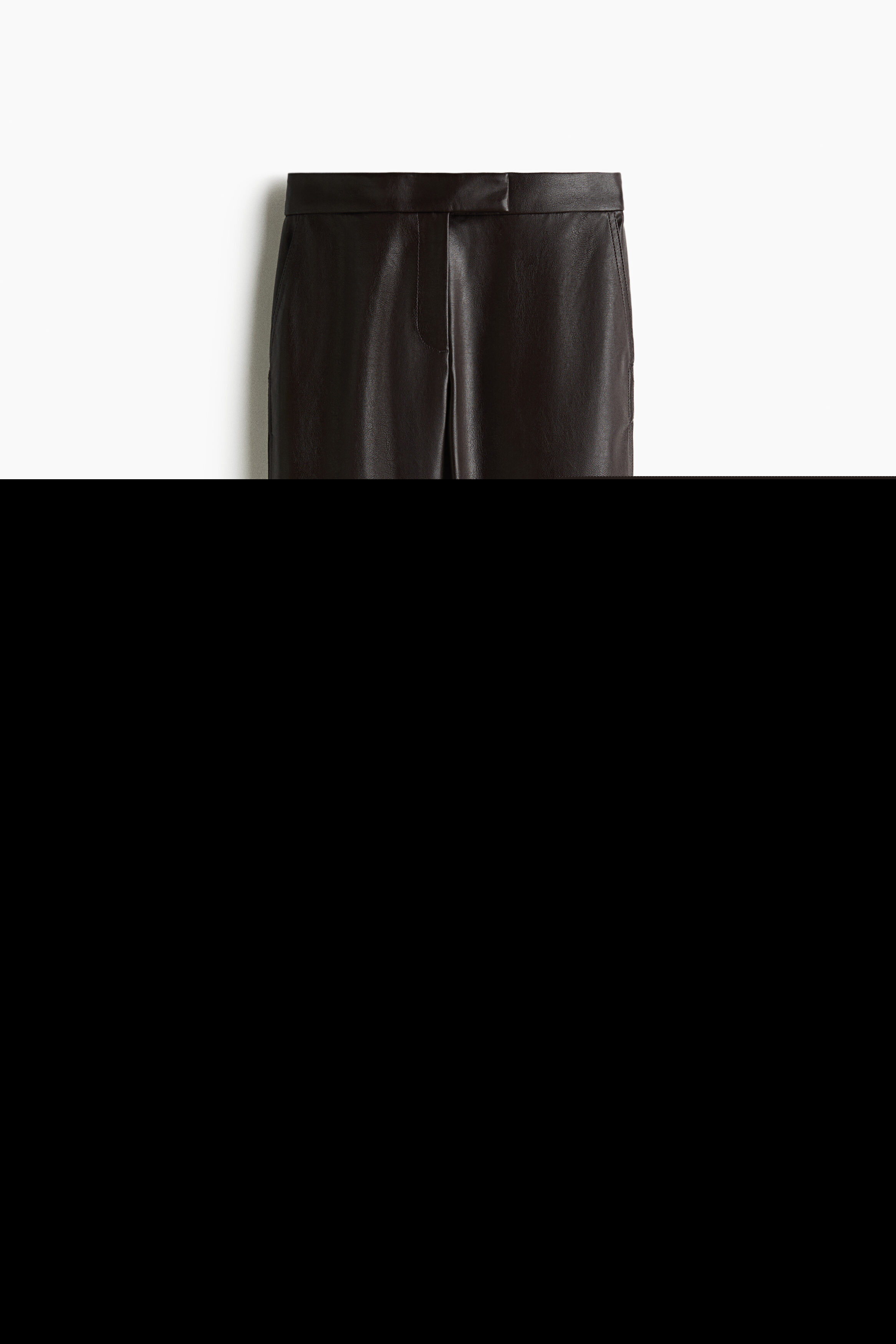 Coated Bootcut Trousers