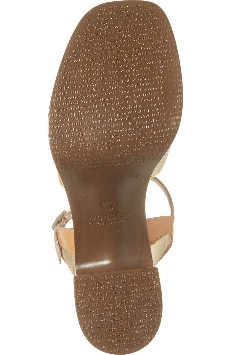 Wonders Soraya Colorblock Platform Sandal, Alternate, color, Iseo Cuero Brown/ Gold