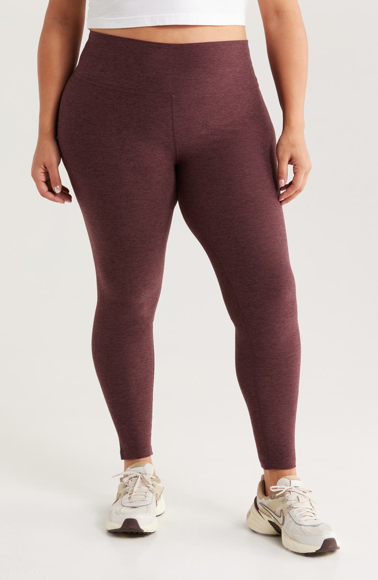 Zella Renew High Waist Leggings, Main, color, Burgundy Fudge Melange