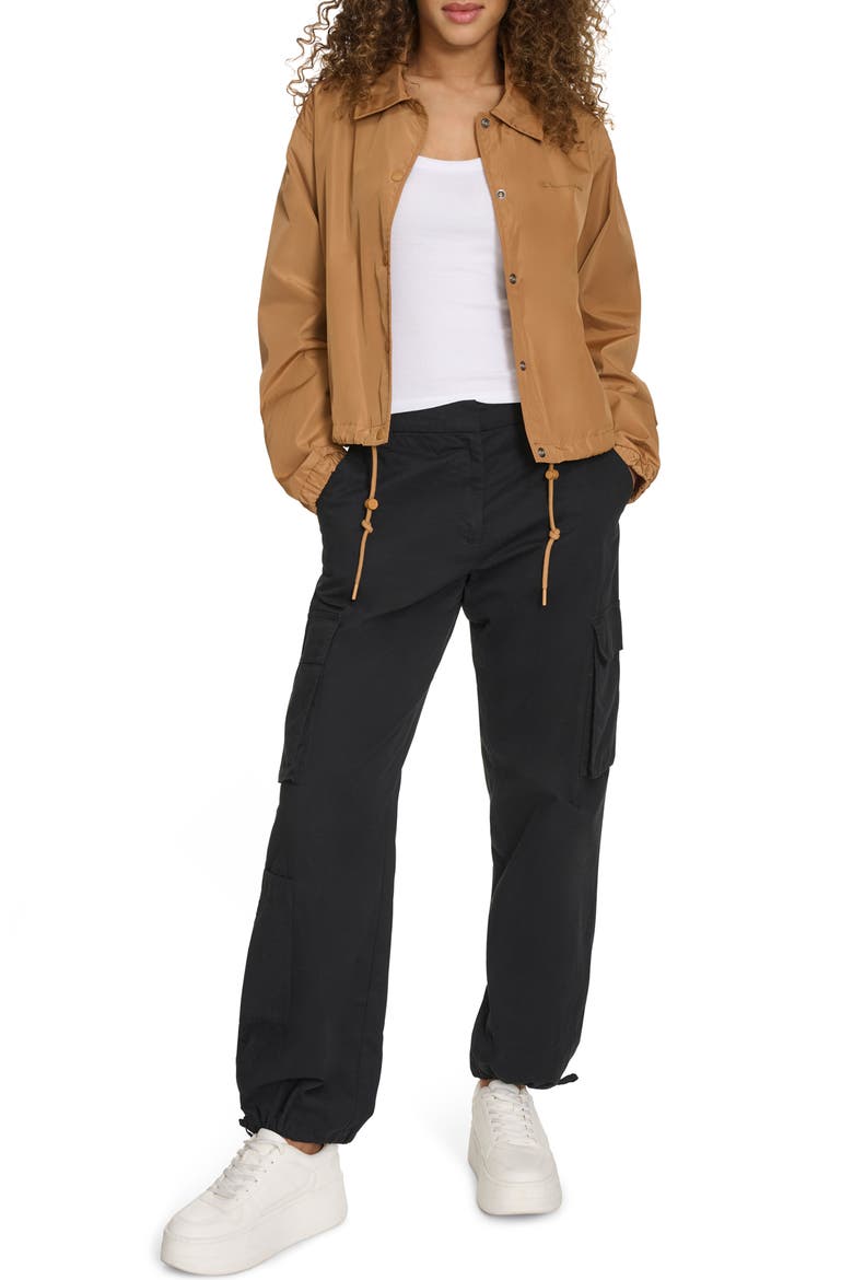 Cropped Coach's Jacket, Alternate, color, TOBACCO