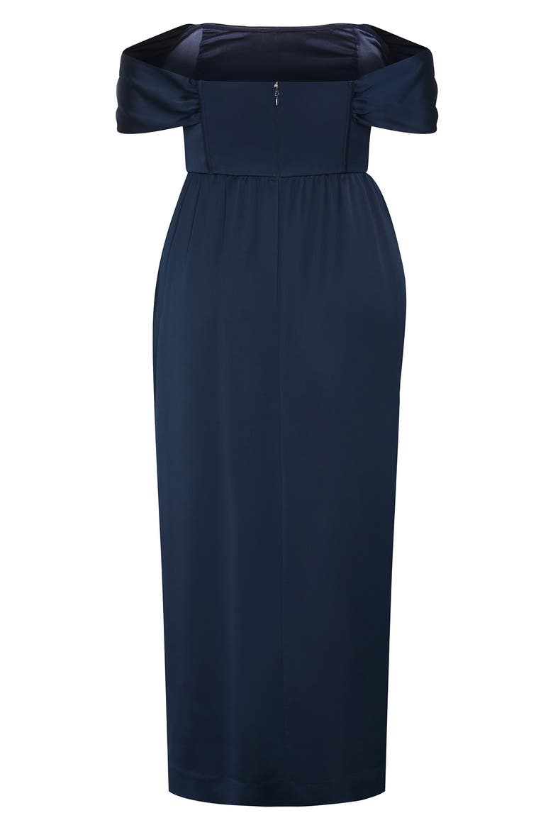 Forbidden Off the Shoulder Maxi Dress, Alternate, color, NAVY