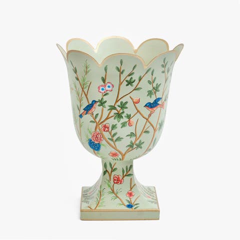 Green Chinoiserie Small Tole Urn Vase