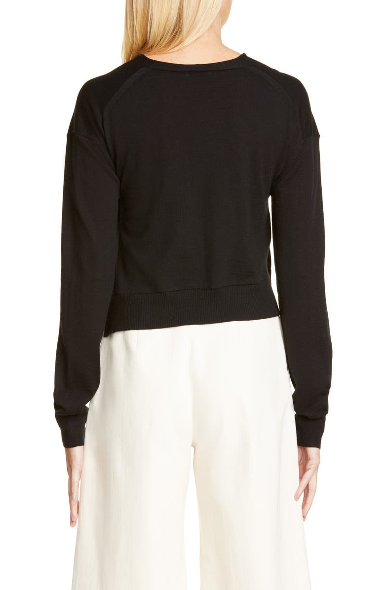 Rosetta Getty Wrap Front Merino Wool Sweater, Alternate, color, 