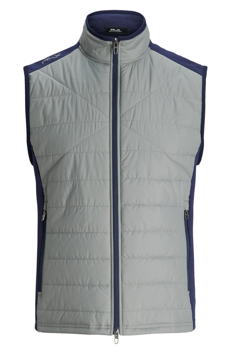 Polo Ralph Lauren Performance Quilted Mixed Media Vest, Alternate, color, Refined Navy/ Peak Grey