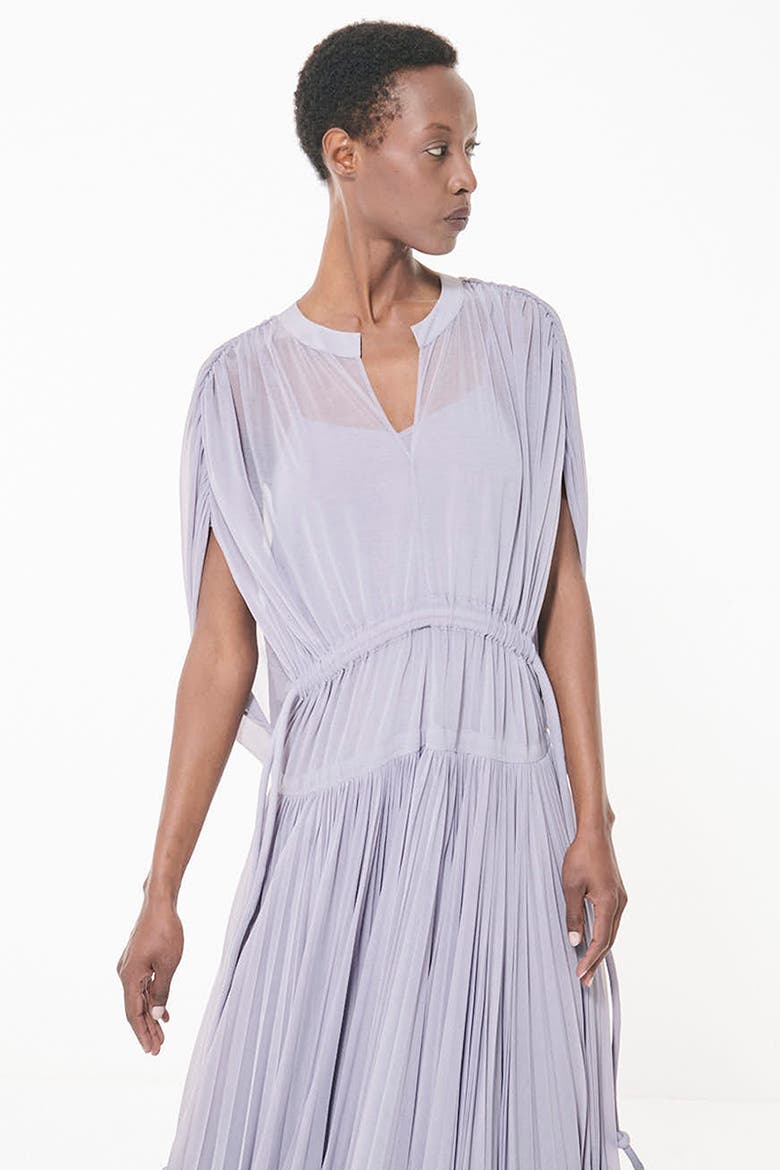 Pleated Marked Waist Dress, Alternate, color, Light/Pastel Purple