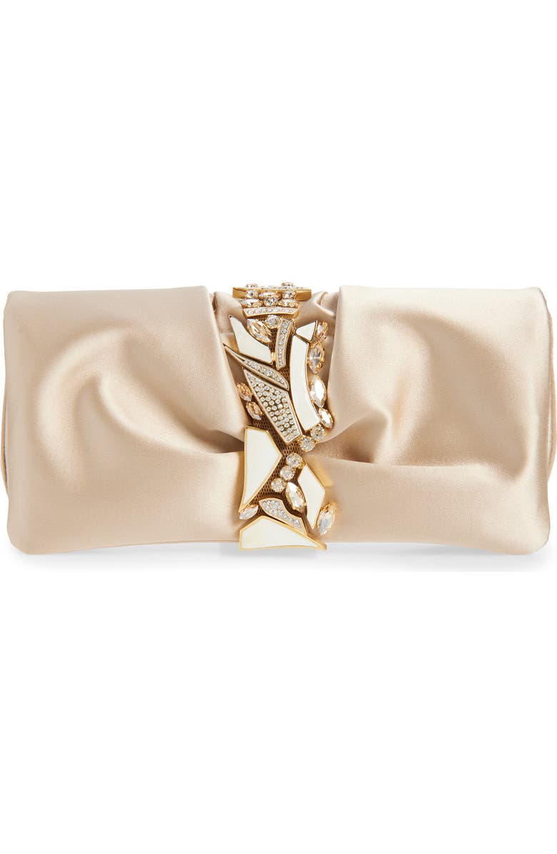 L’alingi Oasis Satin Pouch, Main, color, Champagne