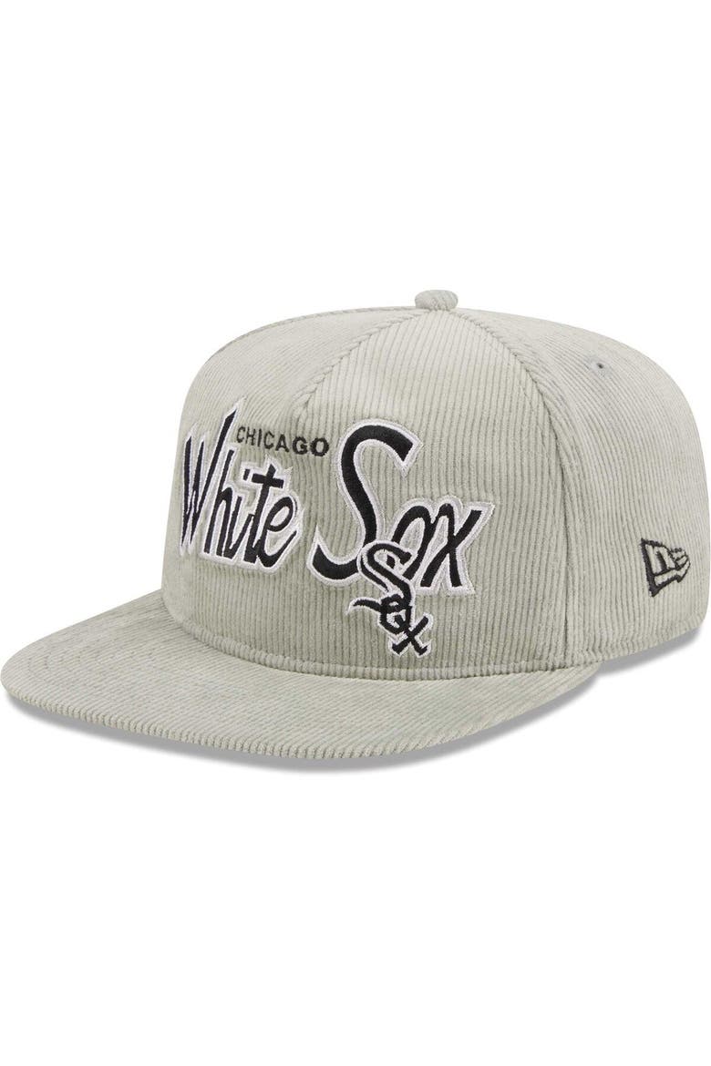 Men's New Era Gray Chicago White Sox Corduroy Golfer Adjustable Hat, Alternate, color, Gray